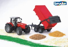 Bruder 2045 Traktor MASSEY FERGUSON se sklopným vozem