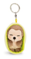 NICI klíčenka spící Ježek 12 cm, světle zelený košík, GREEN