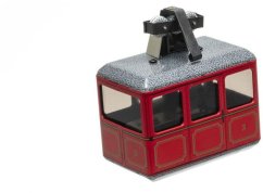 Lanovka červená na klíček kov 10x7,5cm v krabičce Kovap