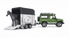 Bruder 2592 Land Rover s přepravníkem na koně+kůň