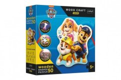 Dřevěné puzzle Junior 50 dílků Legrační Tlapková Patrola/Paw Patrol 19,5x23,5cm v krabici 20x20x6cm