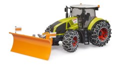 Bruder 3018 Traktor Claas Axion 950 se sněhovými řetězy a radlicí