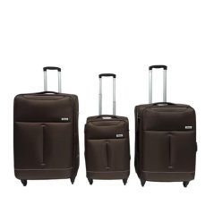 Bavy Cestovní kufr látkový Dark brown - set 3 ks