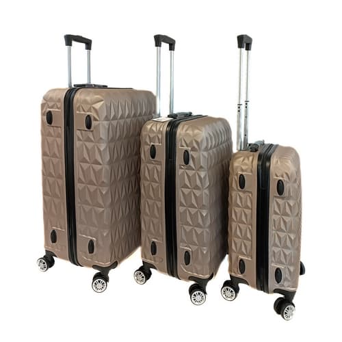 Bavy Cestovní kufr skořepinový Diamond Gold beige - set 3 ks