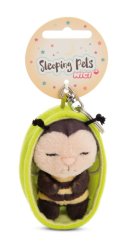 NICI klíčenka spící Včelka 12 cm, zelený košík, GREEN
