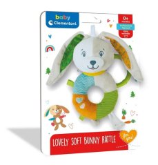 Clementoni Plyšové chrastítko s úchytem - Zajíček