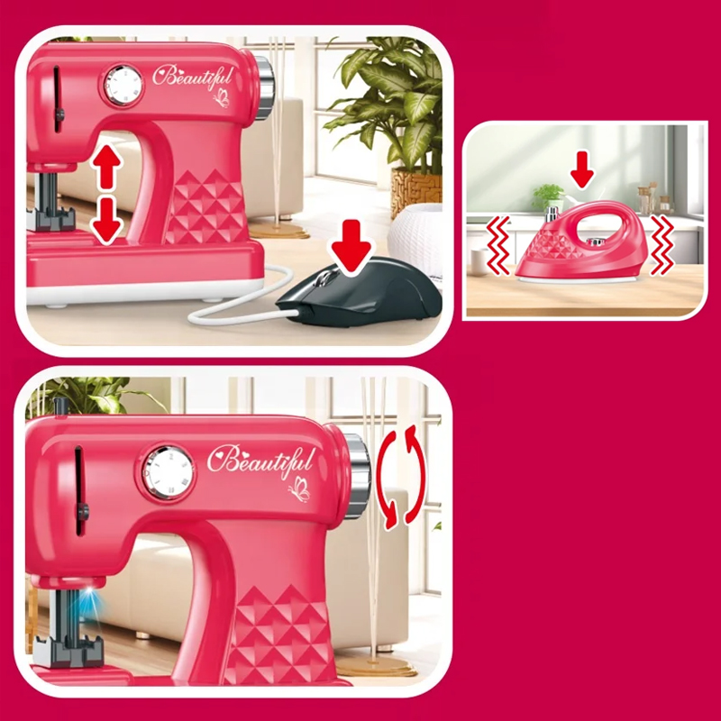 Dětský šicí stroj a žehlička