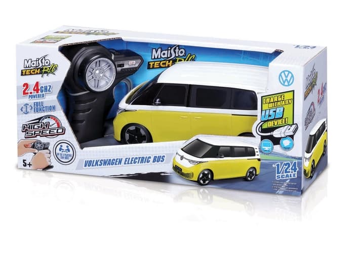 Maisto RC - 1:24 RC Premium - Volkswagen Electric Bus, žlutá, 2,4 GHz, USB
