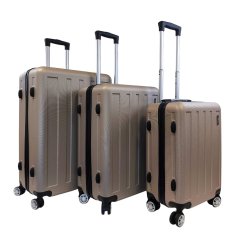 Bavy Cestovní kufr skořepinový Gold beige - set 3 ks