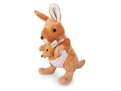 Klokan plyšový 29cm stojící s mládětem