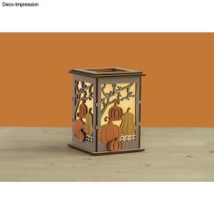 Dřevěná stolní lucerna Dýně