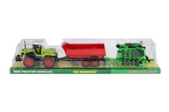 Traktor s vlekem a bránami 55cm na setrvačník