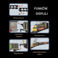Parní vlak se světlem a zvuky