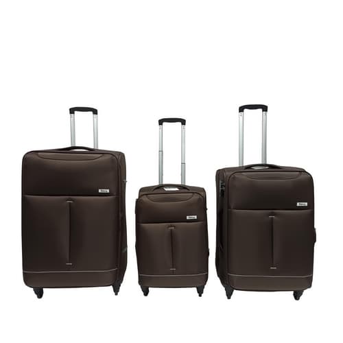 Bavy Cestovní kufr látkový Dark brown - set 3 ks