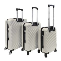 Bavy Cestovní kufr skořepinový Waves White - set 3 ks