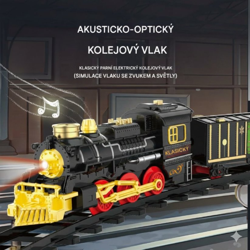 Parní vlak se světlem a zvuky