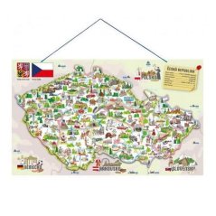 Magnetická mapa ČR s obrázky a společenská hra, 3 v 1