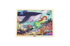 Dřevěné puzzle - malá mořská víla 24 dílků