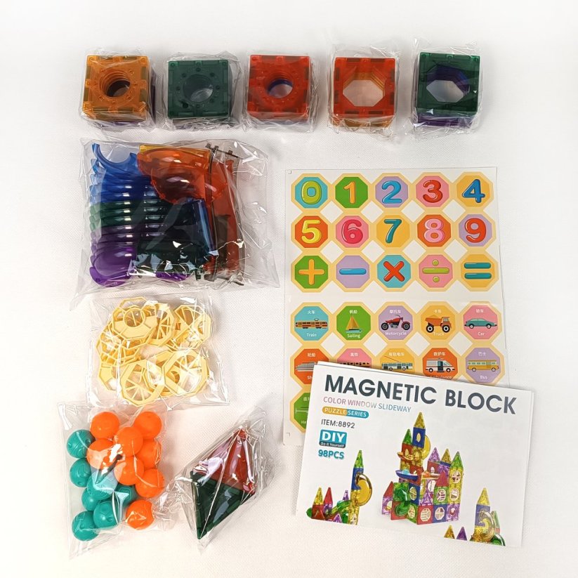 Magnetická stavebnice Věž s domečky 98 ks