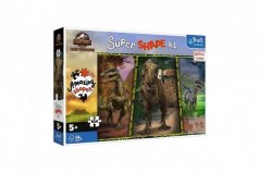 Puzzle 104 XL Super Shape Barevní dinosauři/Jurassic World 60x40cm v krabici 40x27x6cm