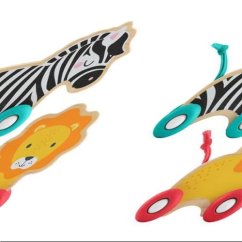 Fisher Price Postrkovací Lev a Zebra
