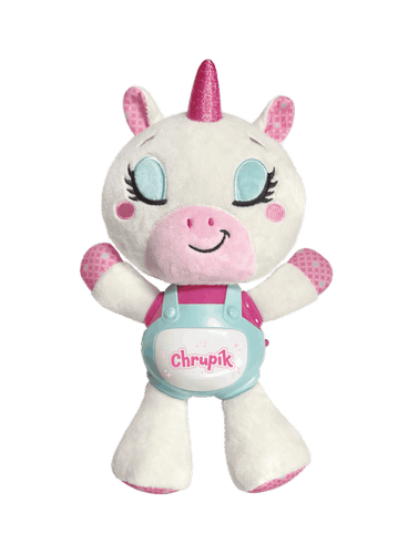 Jednorožec Chrupík usínáček plyš/plast na baterie se zvukem se světlem v krabici 22x30x10,5cm 6m+