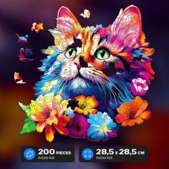 EscapeWelt Dřevěné puzzle Kočka 200 dílků