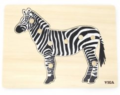 Viga Dřevěná montessori vkládačka - zebra
