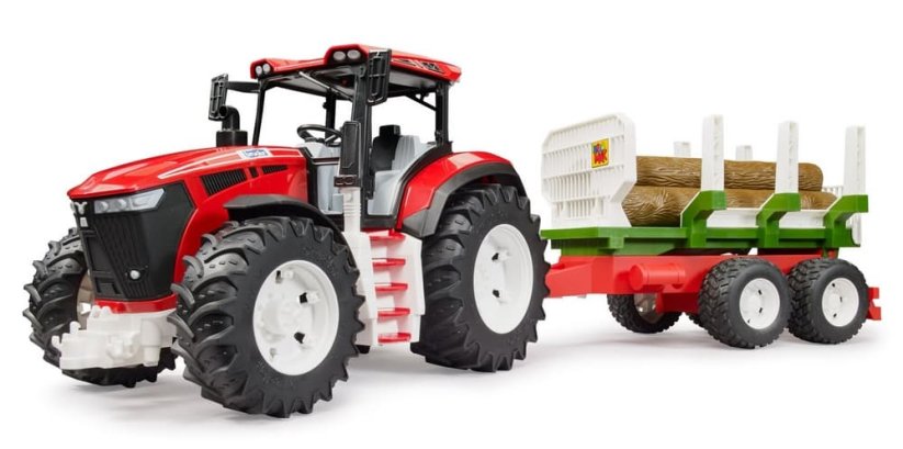 Bruder 3453 ROADMAX traktor s vyvážecím přívěsem