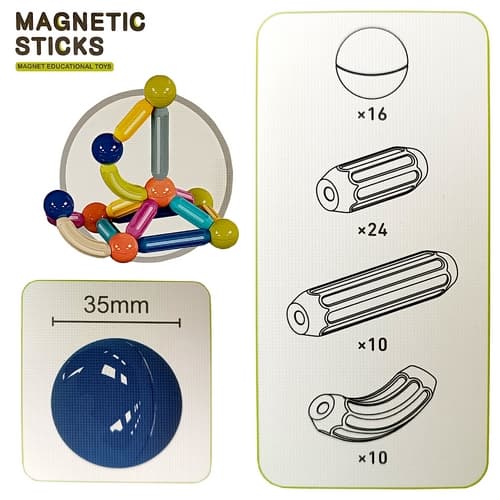 Magnetická stavebnice 60 ks Sticks