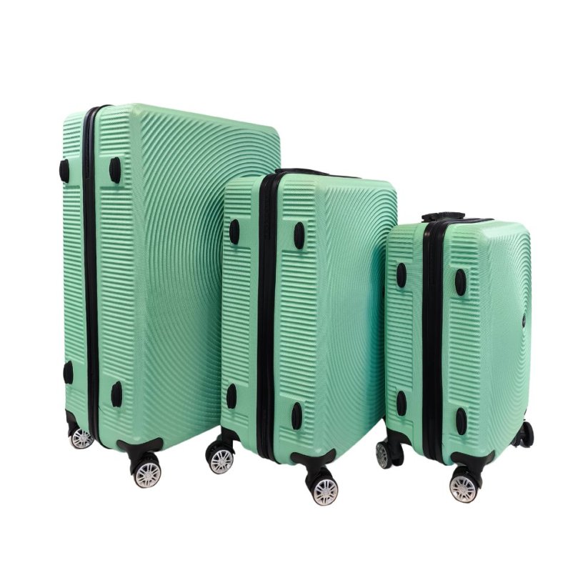 Bavy Cestovní kufr skořepinový Light green - set 3 ks