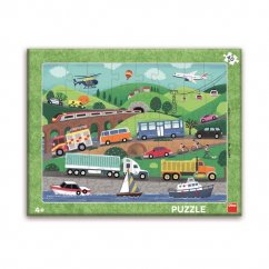 Dino Dopravní prostředky 40 deskové puzzle
