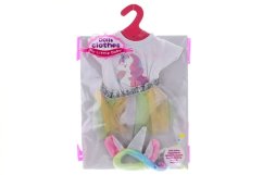 Oblečení pro panenku s duhovou sukýnkou