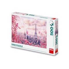 Dino Puzzle Eiffelovka v růžovém 500 dílků