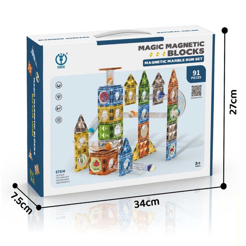 Magnetická stavebnice Věžák 91 ks