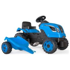 Šlapací  traktor Farmer XL modrý s vozíkem