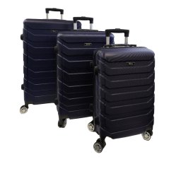 Bavy Cestovní kufr skořepinový Ribs Navy - set 3 ks