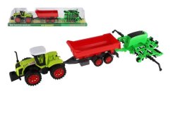 Traktor s vlekem a bránami 55cm na setrvačník