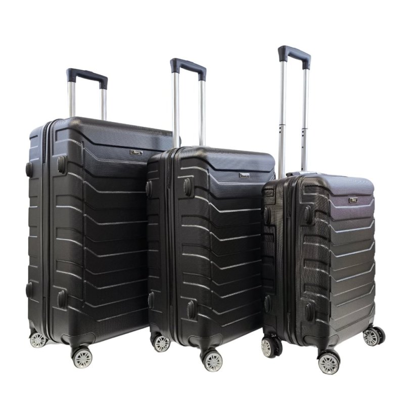 Bavy Cestovní kufr skořepinový Black - set 3 ks