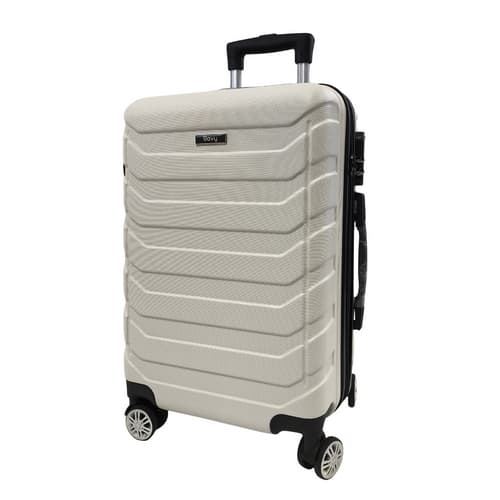 Bavy Cestovní kufr skořepinový 20" Ribs White