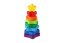 Věž/Pyramida hvězda barevná stohovací skládačka 8ks plast v krabičce 9x17x9cm 18m+