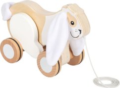 small foot Dřevěná tahací hračka Králík se šustivými oušky