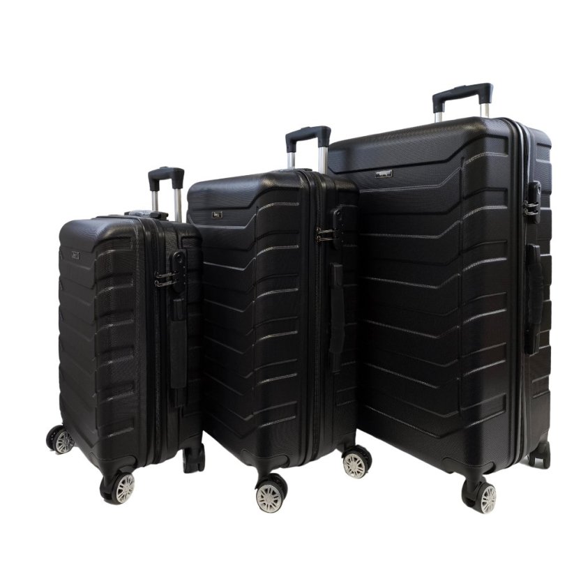 Bavy Cestovní kufr skořepinový Black - set 3 ks