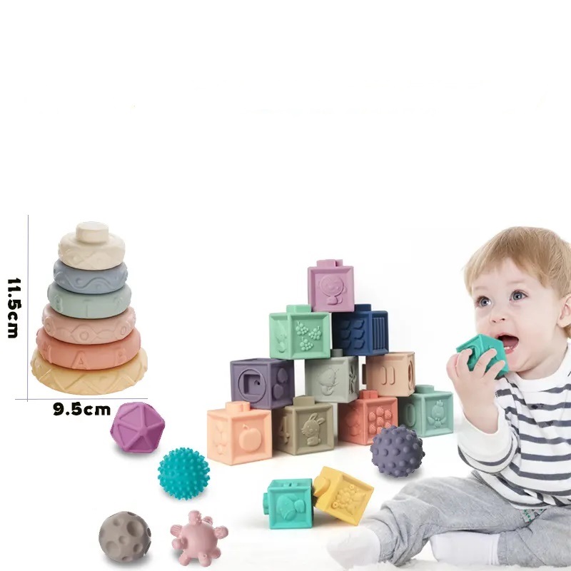 Bavytoy Montessori kostky a míčky - set
