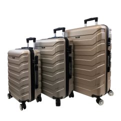 Bavy Cestovní kufr skořepinový Gold beige - set 3 ks