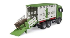 Bruder 3548 Scania Super 560R nákladní vůz pro přepravu zvířat s 1 krávou