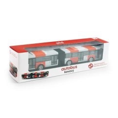 Kovový kloubový autobus PID Praha červený 18 cm