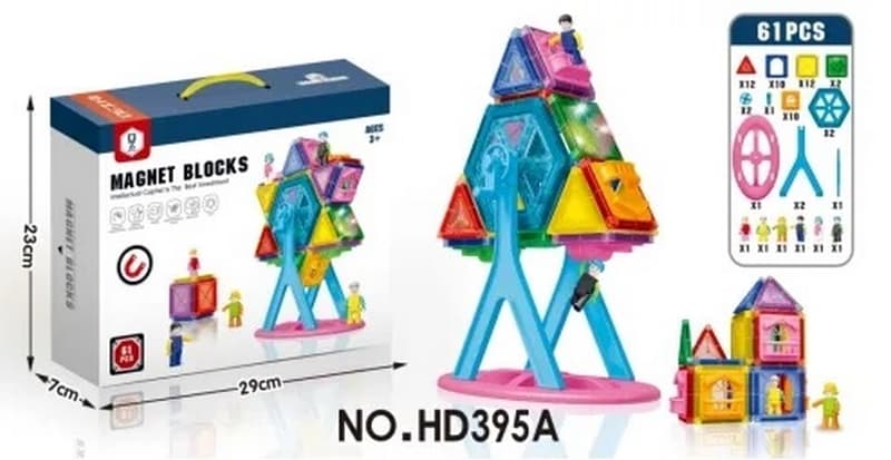 Magnetická stavebnice Domeček 61 ks