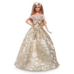 Barbie vánoční panenka blondýnka 2025