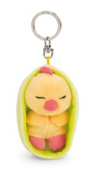 NICI klíčenka spící Kuřátko 12 cm, světle zelený košík, GREEN
